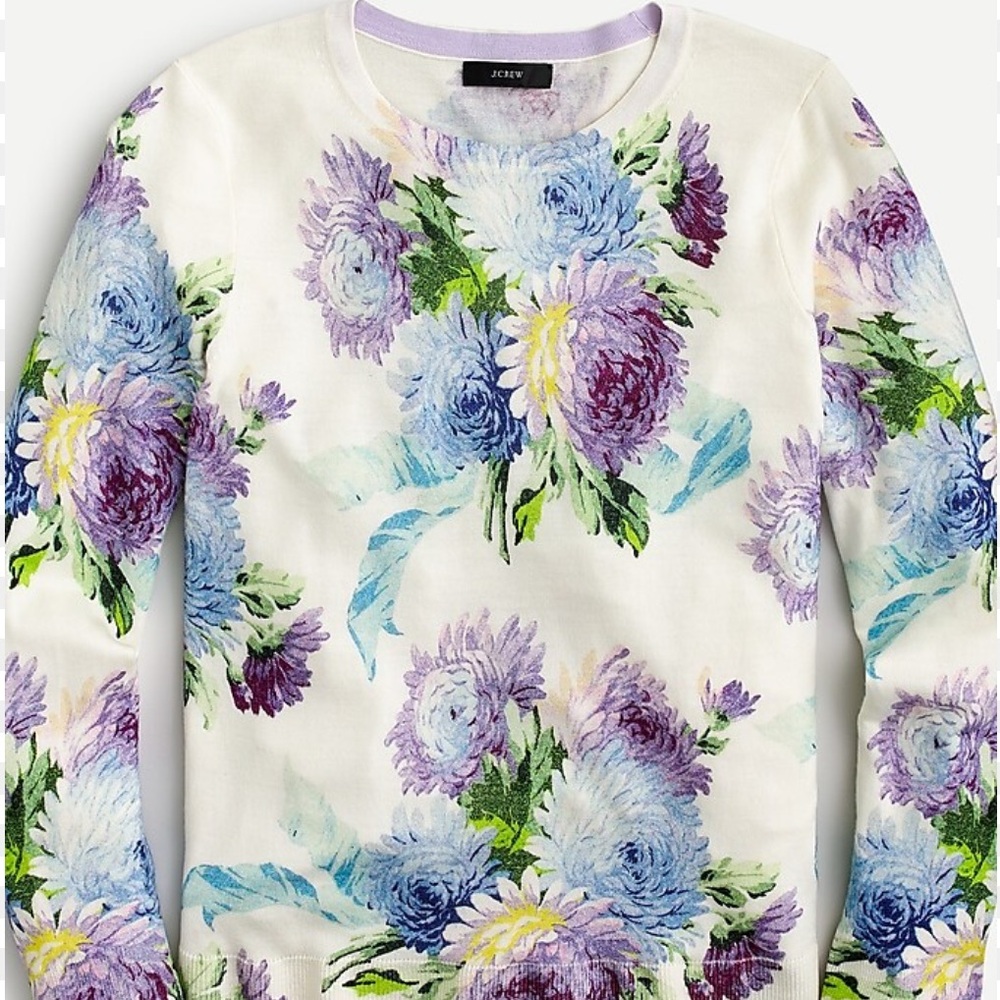 J. Crew Women's Margot Merino Wool Sweater in Vintage Floral
